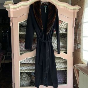 Ralph Lauren long wrapped wool coat.